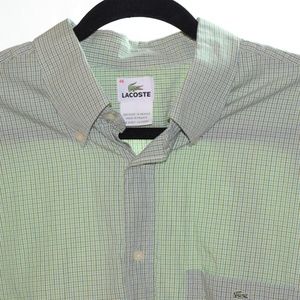 Lacoste Size 46 Blue Green Brown Micro Checks